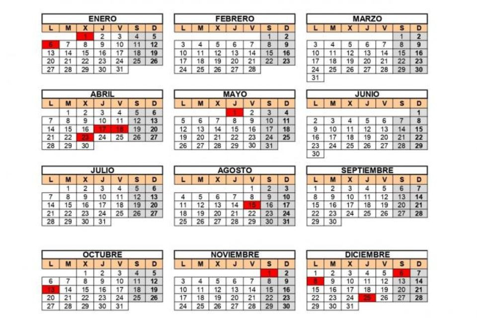 PUBLICADO EL CALENDARIO LABORAL DE ARAGÓN 2025