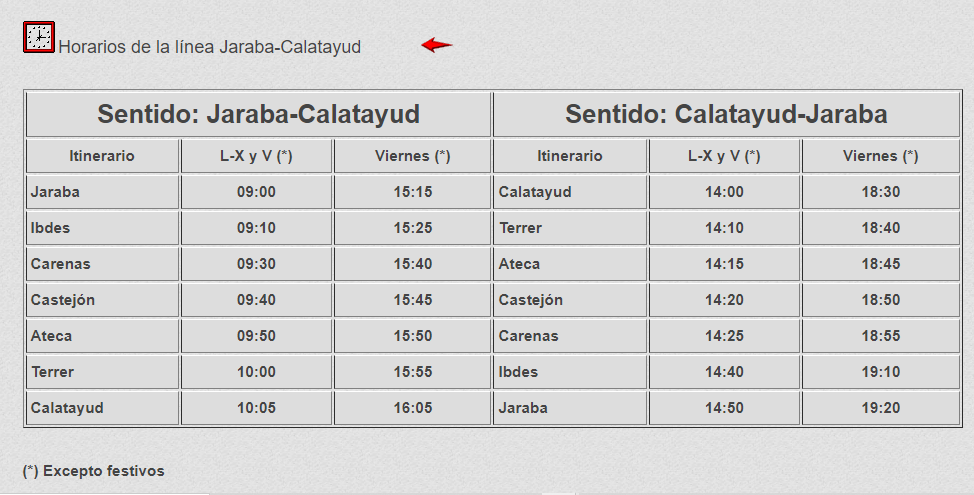 Horario bus