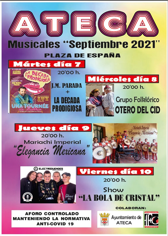 Cartel actuaciones musicales sept 2021