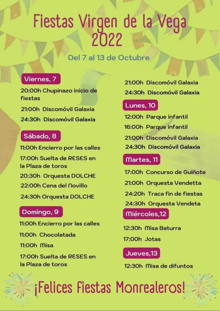 Programa fiestas monreal