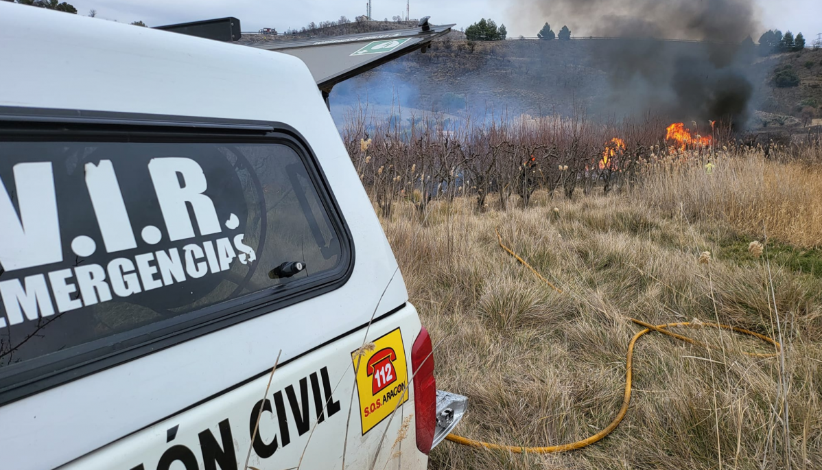 Incendio ateca campo