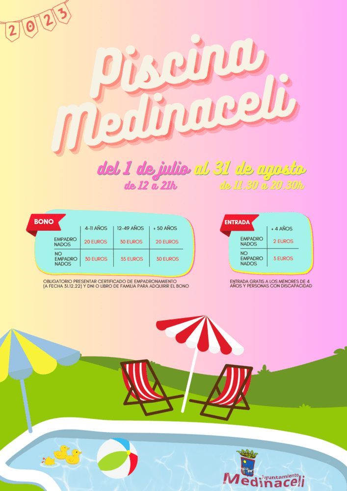 Cartel piscina 2023