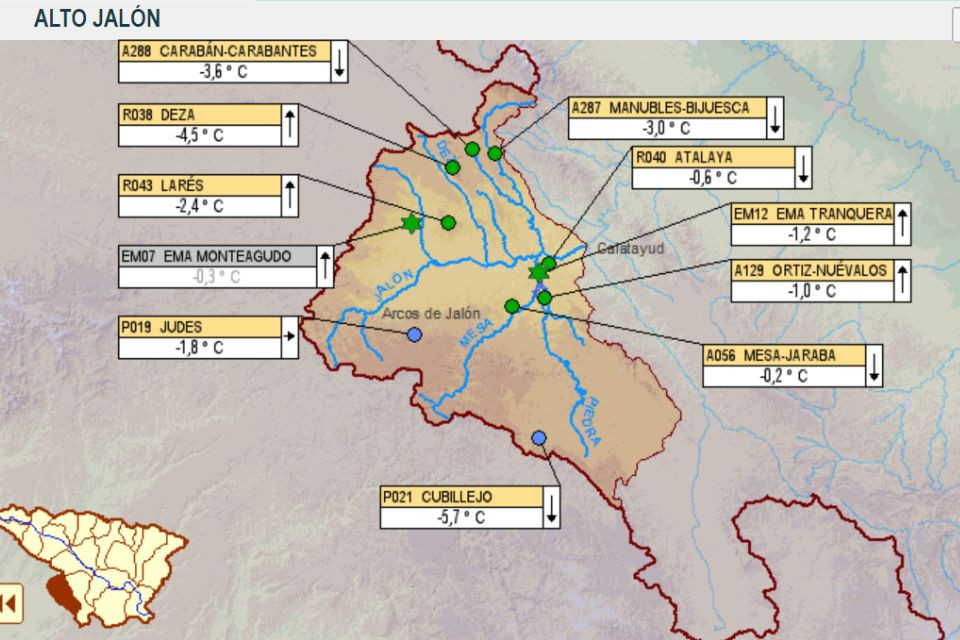 Temperaturas 11 de enero 2024 alto jalón