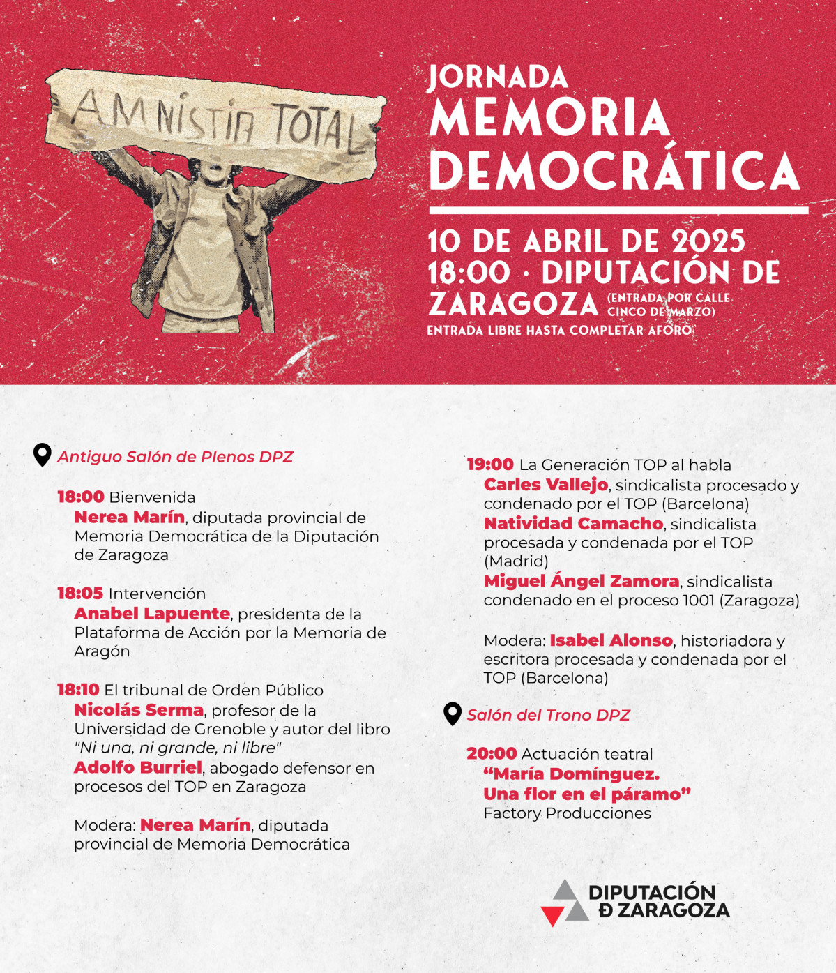 Cartel Memoria Democru00e1tica 10 abril
