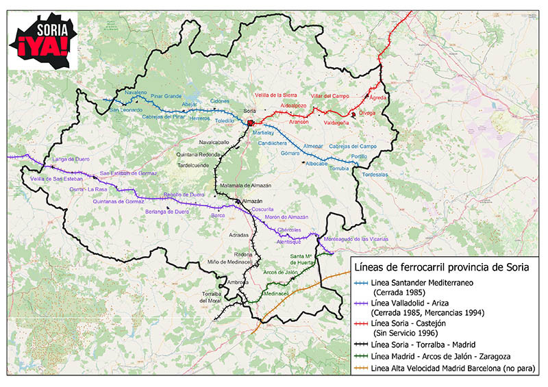 Mapa ferrocarril soria