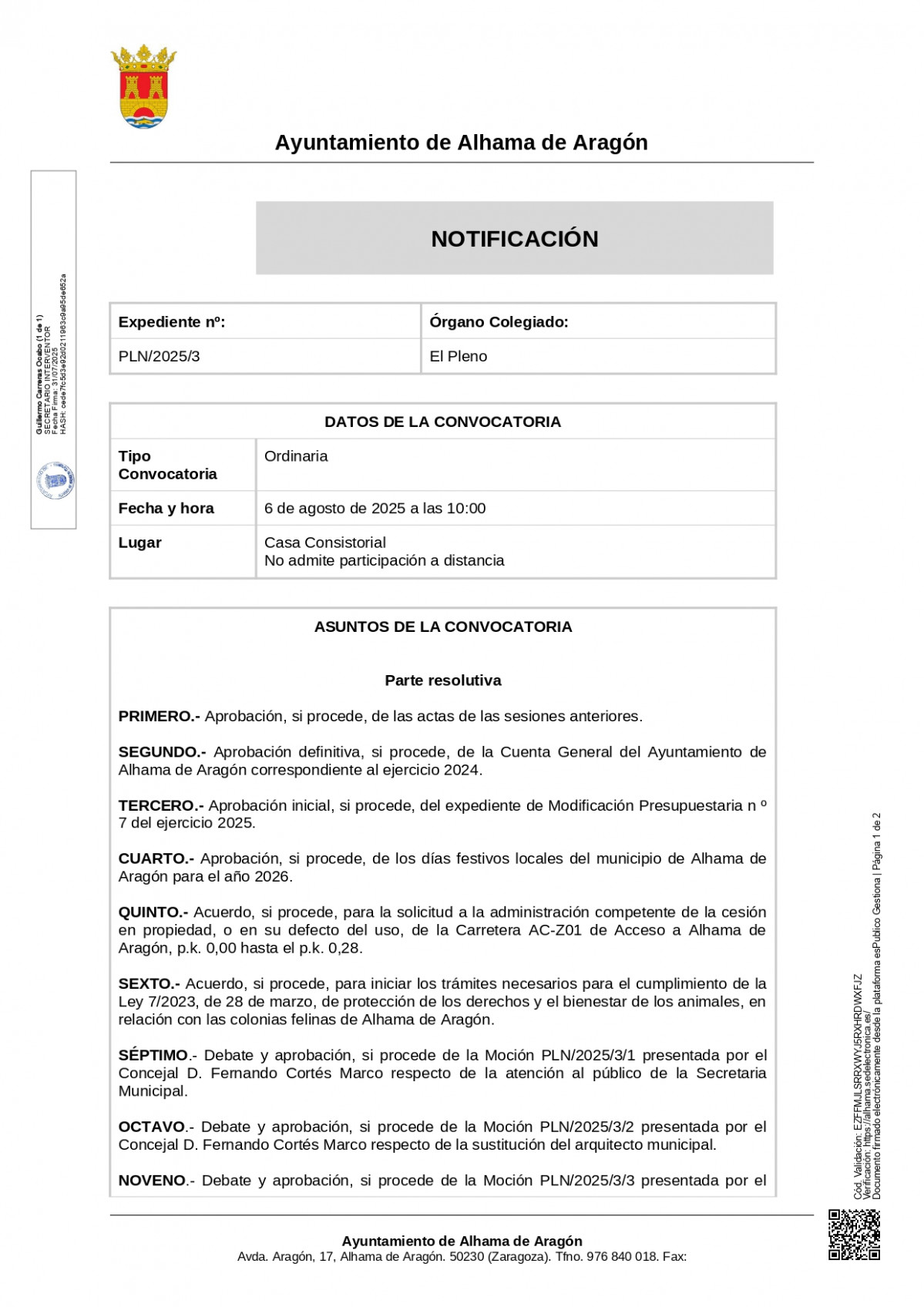 20250731 Comunicaciu00f3n 20250424 Comunicaciu00f3n Comunicaciu00f3n de la convocatoria page 0001