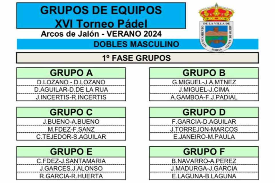 Padel arcos grupos